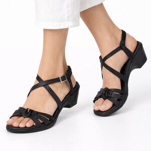Born Beyer Black Strappy Wedge Sandals - Women’s Size 10
